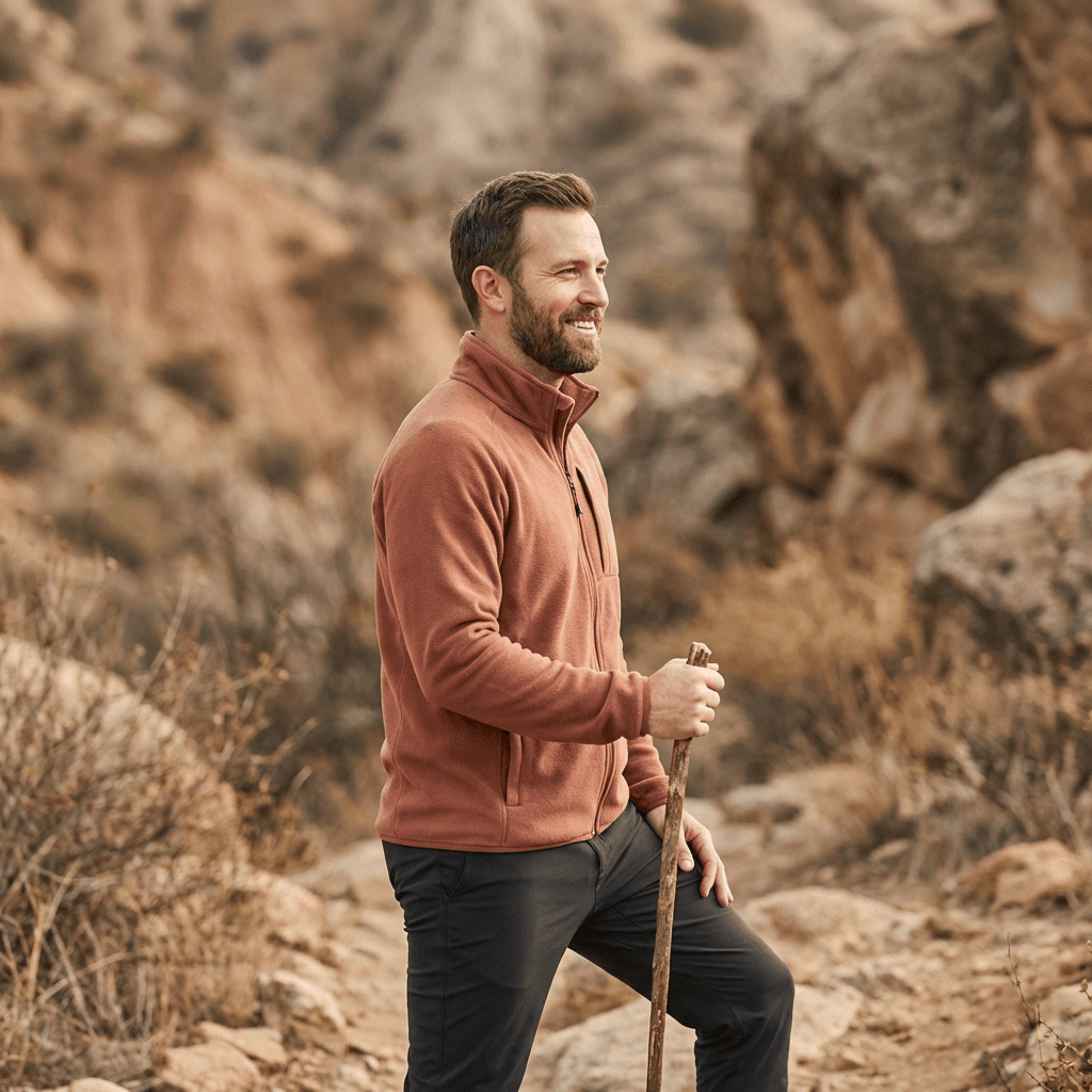 Active man running outdoors