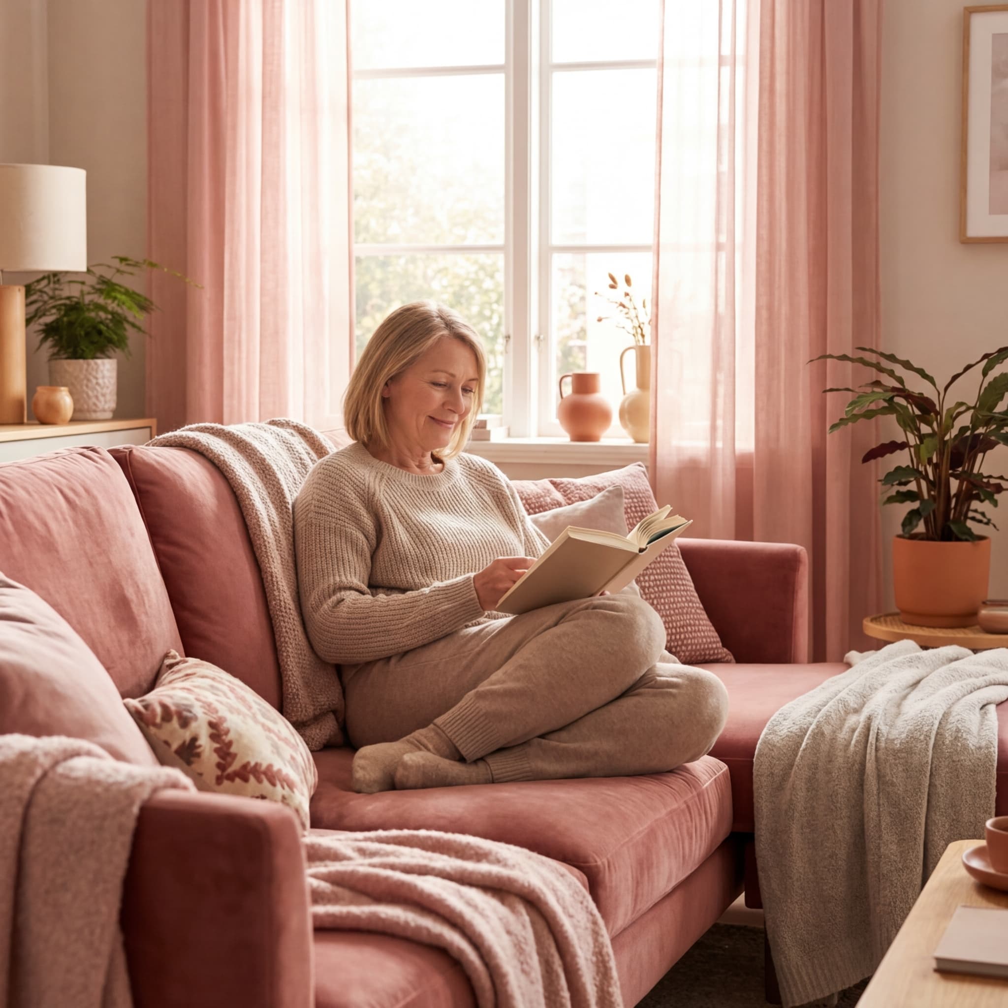 Woman relaxing at home