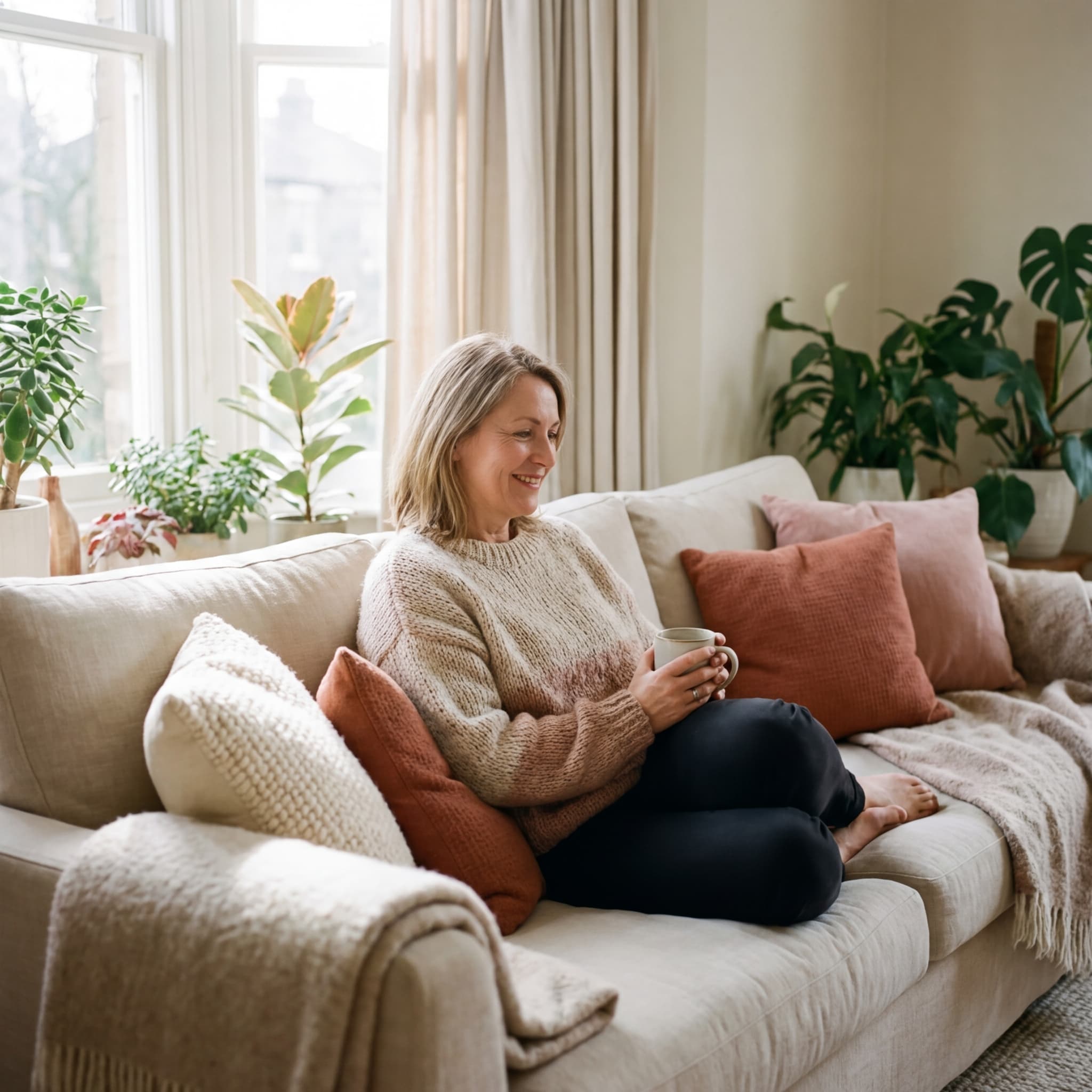 Woman resting comfortably